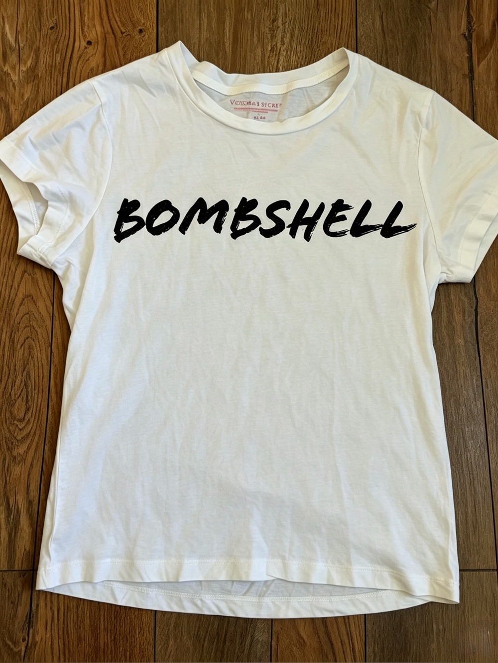 Victoria's Secret Bombshell Graphic T-Shirt White Crew Neck Short Sleeve Tee